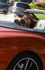 HEIDI KLUM and Tom Kaulitz Driving Out in Their Bentleyt Convertible 02/16/2020