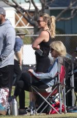 HILARY DUFF at Her Sons Flag Football Game in Los Angeles 02/08/2020