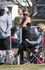HILARY DUFF at Her Sons Flag Football Game in Los Angeles 02/08/2020