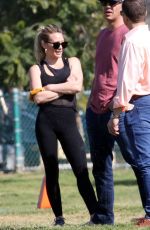 HILARY DUFF at Her Sons Flag Football Game in Los Angeles 02/08/2020