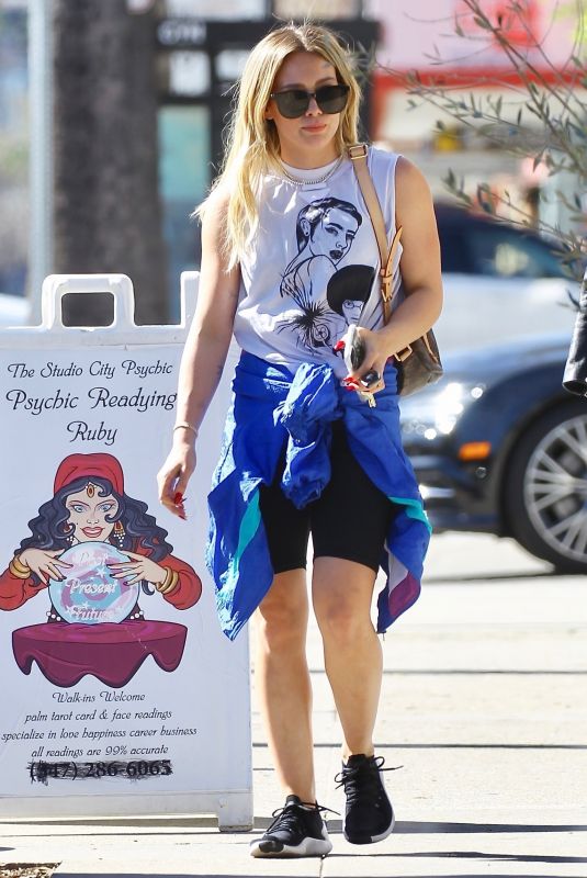 HILARY DUFF Heading to a Gym in Studio City 02/11/2020