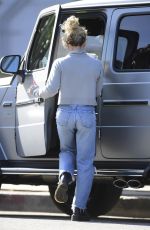 HILARY DUFF in Ripped Denim Out for Coffee in Los Angeles 02/27/2020