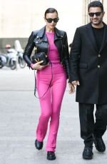 IRINA SHAYK Arrives at Versace Fashion Show at MFW in Milan 02/21/2020