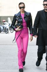IRINA SHAYK Arrives at Versace Fashion Show at MFW in Milan 02/21/2020