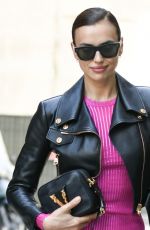 IRINA SHAYK Arrives at Versace Fashion Show at MFW in Milan 02/21/2020