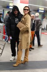IRINA SHAYK at Airport in Milan 02/19/2020