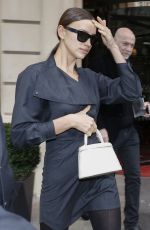 IRINA SHAYK Leaves Her Hotel in Paris 02/27/2020