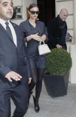 IRINA SHAYK Leaves Her Hotel in Paris 02/27/2020