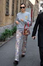 IRINA SHAYK Out at Milan Fashion Week 02/21/2020