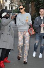 IRINA SHAYK Out at Milan Fashion Week 02/21/2020