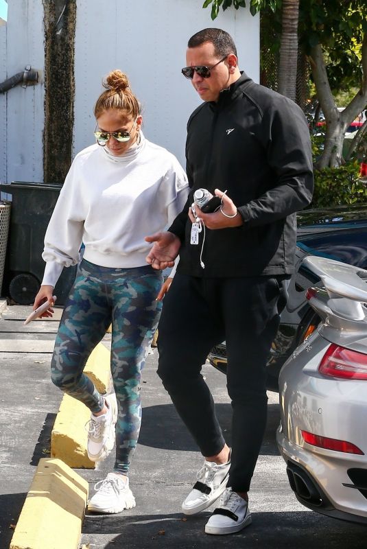 JENNIFER LOPEZ and Alex Rodriguez Arrives at a Gym in Miami 02/27/2020