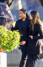 JESSICA ALBA and GABRIELLE UNION on the Set fo L.A.