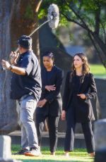 JESSICA ALBA and GABRIELLE UNION on the Set fo L.A.