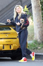 JESSICA HART Out with Her Dog in Los Angeles 02/05/2020