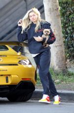 JESSICA HART Out with Her Dog in Los Angeles 02/05/2020