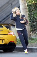 JESSICA HART Out with Her Dog in Los Angeles 02/05/2020