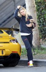 JESSICA HART Out with Her Dog in Los Angeles 02/05/2020