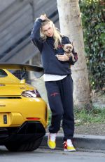 JESSICA HART Out with Her Dog in Los Angeles 02/05/2020