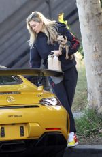 JESSICA HART Out with Her Dog in Los Angeles 02/05/2020