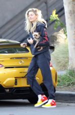 JESSICA HART Out with Her Dog in Los Angeles 02/05/2020