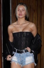 JOSIE CANSECO in Denim Shorts at Nice Guy in Los Angeles 02/19/2020