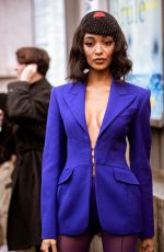 JOURDAN DUNN Arrives at Thierry Mugler Fashion Show in Paris 02/26/2020