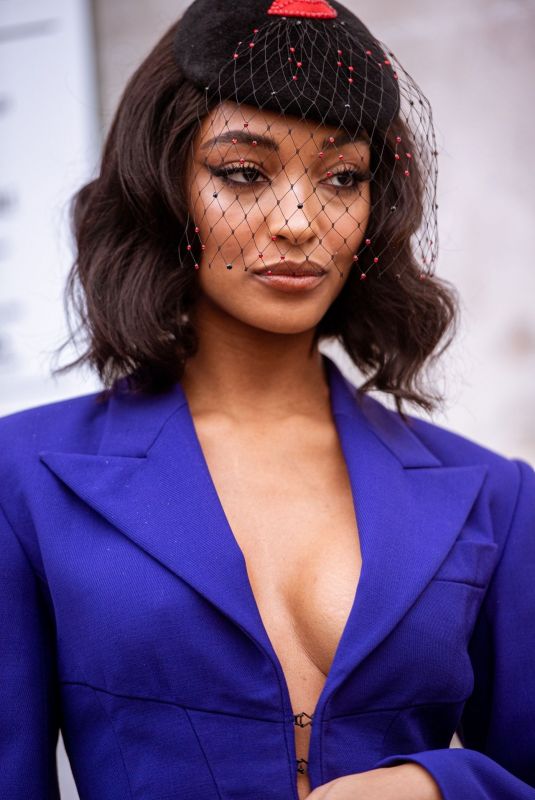 JOURDAN DUNN Arrives at Thierry Mugler Fashion Show in Paris 02/26/2020
