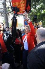 JUNE DIANE RAPHAEL Joins Greenpeace at Fire Drill Fridays in Los Angeles 02/07/2020