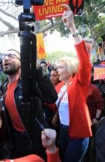 JUNE DIANE RAPHAEL Joins Greenpeace at Fire Drill Fridays in Los Angeles 02/07/2020
