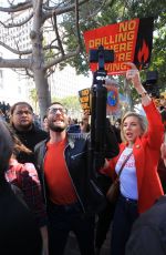 JUNE DIANE RAPHAEL Joins Greenpeace at Fire Drill Fridays in Los Angeles 02/07/2020