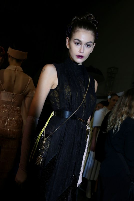 KAIA GERBER on the Backstage of Fendi Fashion Show in Milan 02/20/2020