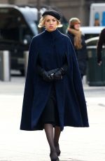 KALEY CUOCO on the Set of The Flight Attendant in New York 02/12/2020