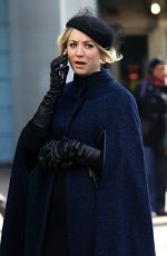 KALEY CUOCO on the Set of The Flight Attendant in New York 02/12/2020