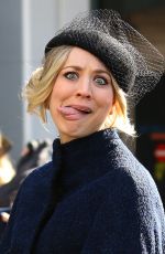 KALEY CUOCO on the Set of The Flight Attendant in New York 02/12/2020
