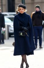 KALEY CUOCO on the Set of The Flight Attendant in New York 02/12/2020