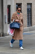 KATIE HOLMES Leaves Her House in New York 02/13/2020