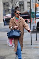 KATIE HOLMES Leaves Her House in New York 02/13/2020