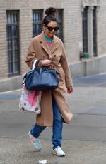 KATIE HOLMES Leaves Her House in New York 02/13/2020