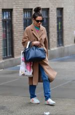 KATIE HOLMES Leaves Her House in New York 02/13/2020