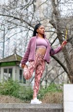 KEKE PALMER Working Out at Central Park in New York 01/30/2020