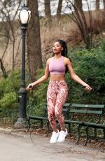KEKE PALMER Working Out at Central Park in New York 01/30/2020