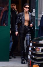 KENDALL JENNER All in Leather Out in New York 02/08/2020