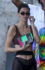 KENDALL JENNER Heading to a Pool in Miami 02/04/2020