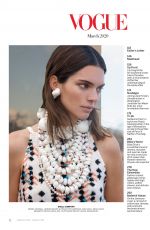 KENDALL JENNER in Vogue Magazine, March 2020