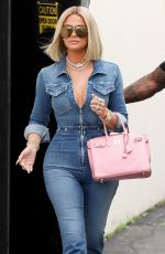 KHLOE KARDASHIAN in Double Denim  Leaves a Studio in Woodland Hills 02/27/2020