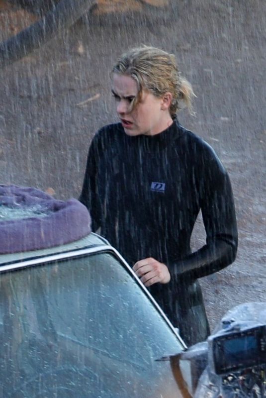 KIERNAN SHIPKA on the Set of Swimming with Sharks in Malibu 02/28/20
