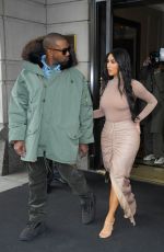 KIM KARDASHIAN and Kanye West Leaves Their Hotel in New York 02/05/2020