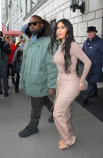 KIM KARDASHIAN and Kanye West Leaves Their Hotel in New York 02/05/2020