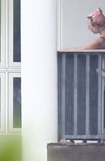 LADY GAGA at Balcony on Her Hotel in Miami 02/01/2020