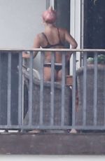 LADY GAGA at Balcony on Her Hotel in Miami 02/01/2020